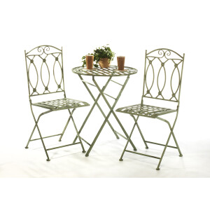 Tischset Metall - Tisch und zwei Stühle - antique green