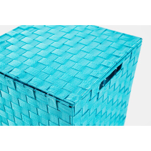 Wäschebehälter quadratisch hellblau aus Nylon...