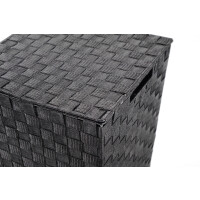 Wäschebehälter quadratisch schwarz aus Nylon mit Metallrahmen