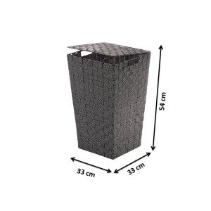 Wäschebehälter quadratisch black white aus Nylon mit Metallrahmen