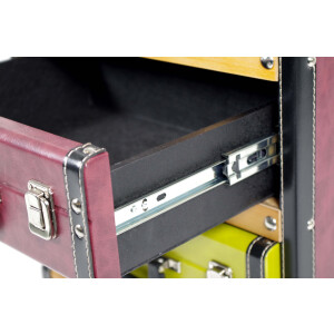 Case shelf shelf in a suitcase look - colorful - 4 compartments - 40x30x63 cm