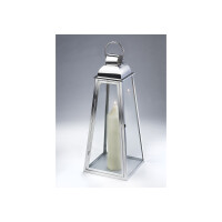 XXL lantern Marseille made of glass and stainless steel with a handle handle
