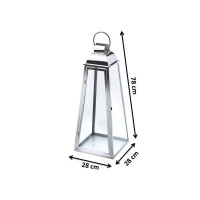 XXL lantern Marseille made of glass and stainless steel with a handle handle