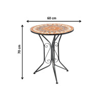 Metal table mosaic garden table with metal mosaic
