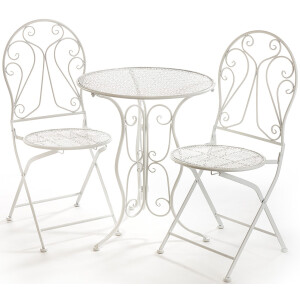Tischgruppe 1 Tisch 2 Stühle aus Metall in der Farbe...