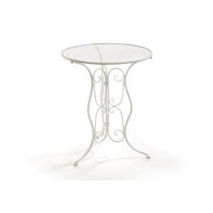 Tischgruppe 1 Tisch 2 Stühle aus Metall in der Farbe weiß