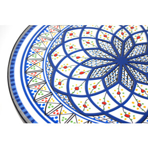 Gartentisch Mediterran mit Platte in Mosaikoptik - Höhe 68 cm Durchmesser 55 cm