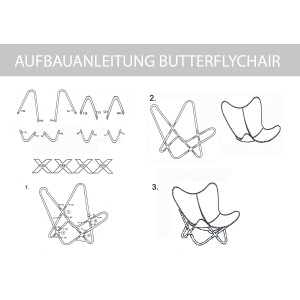 Butterfly Chair braun aus Leder und Metall klappbar
