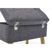 Case stool stool Suitcase upholstered stool made of textile in light gray