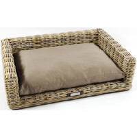 Dog basket Dogenofa Doggy from Rattan 102x72x30 cm with a matching pillow