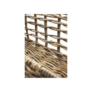 Balcony box made of rattan cubu gray loosely braided with 2 metal hooks